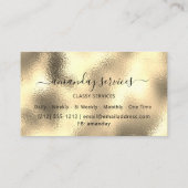 ホログラフメイクアップ金ゴールドフレームブティックショップピンク 名刺 (裏面)