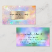 ホログラフメイクアップ金ゴールド紙吹雪ブティックショップピンク 名刺 (正面/裏面)