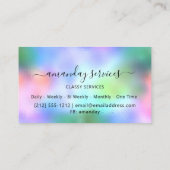 ホログラフメイクアップ金ゴールド紙吹雪ブティックショップピンク 名刺 (裏面)