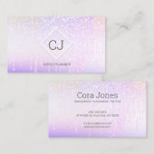 ホログラフモダンィックグリッター結晶滴下ロゴ 名刺 (正面/裏面)