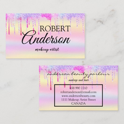 ホログラフモダンィック化粧 名刺 (正面/裏面)