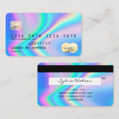 ホログラフモダンクレジットカードスタイル追加ロゴ 名刺 (正面/裏面)
