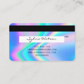 ホログラフモダンクレジットカードスタイル追加ロゴ 名刺 (裏面)