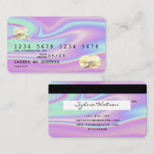 ホログラフモダンクレジットカードスタイル追加ロゴ 名刺 (正面/裏面)