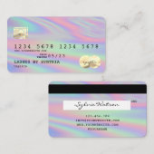 ホログラフモダンクレジットカードスタイル追加ロゴ 名刺 (正面/裏面)