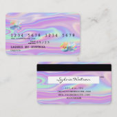 ホログラフモダンクレジットカードスタイル追加ロゴ 名刺 (正面/裏面)