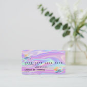 ホログラフモダンクレジットカードスタイル追加ロゴ 名刺 (スタンド正面)
