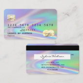 ホログラフモダンクレジットカードスタイル追加ロゴ 名刺 (正面/裏面)