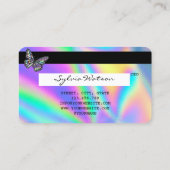 ホログラフモダンクレジットカード（昆虫）オオカバマダラ、モナーク蝶 名刺 (裏面)