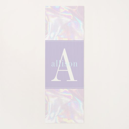 ホログラフモダンパステル抽象芸術モノグラム ヨガマット (裏面)