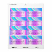 ホログラフユニコーンピンクブライダルシャワースウィート16th ラベル (フルシート)