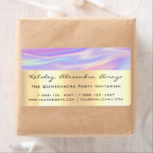 ホログラフユニコーン金ゴールドブライダルパープルスウィート16th ラベル (インサイチュ)