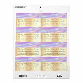 ホログラフユニコーン金ゴールドブライダルパープルスウィート16th ラベル (フルシート)