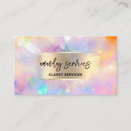 ホログラフロゴQRコードショップフレームユニーク 名刺