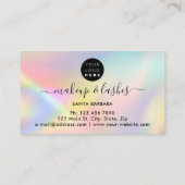 ホログラフロゴQRコードラッシュメイクアップヘアスタジオドリップ 名刺 (裏面)