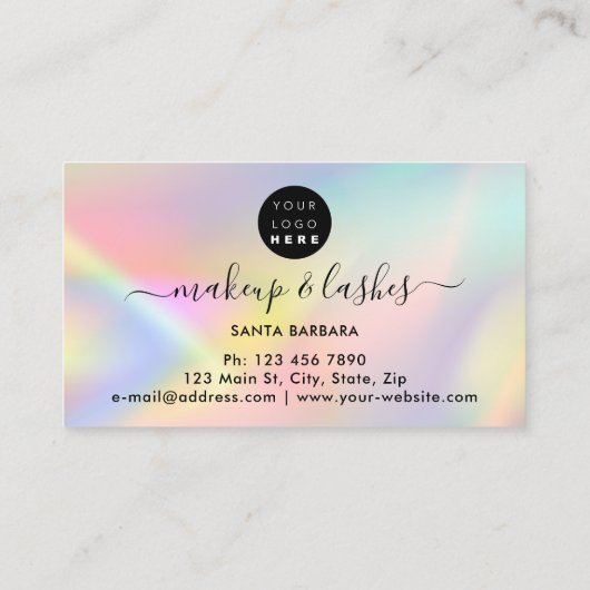 ホログラフロゴQRコードラッシュメイクアップヘアスタジオドリップ 名刺 (裏面)