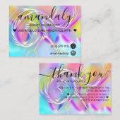 ホログラフ感謝していショップ割引コード毛製品 名刺 (正面/裏面)