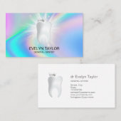 ホログラフ歯科医師歯科診療歯のホワイトニング 名刺 (正面/裏面)