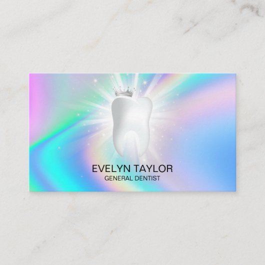 ホログラフ歯科医師歯科診療歯のホワイトニング 名刺 (正面)