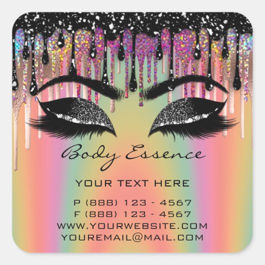 ホログラフ マスカラエクステンション ショップ ブラックコーラル スクエアシール (正面)