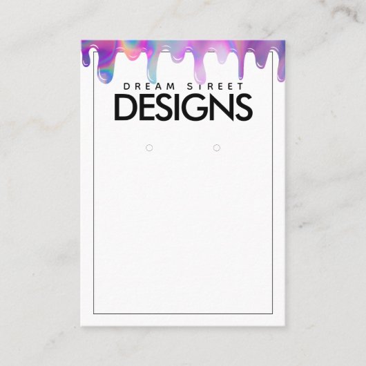 ホログラミニマルフィックドリップイヤリング表示カード 名刺 (正面)