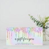 ホログラムギフト券ユニコーングリッター乾燥 (スタンド正面)