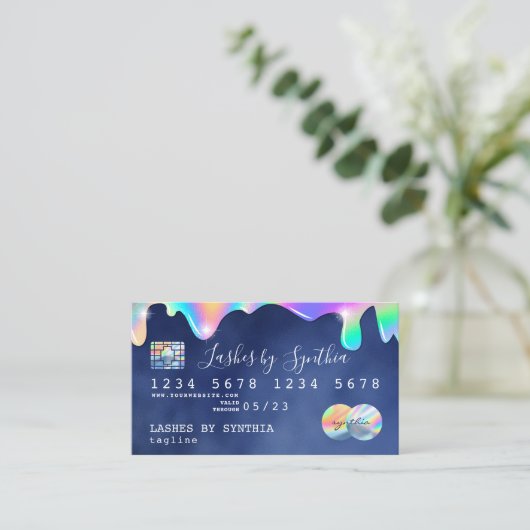 ホログラムドライブnavyクレジットカード名の追加 名刺 (スタンド正面)