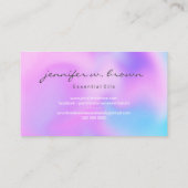 ホログラムパープルカラフルエッセンシャル油 名刺 (裏面)