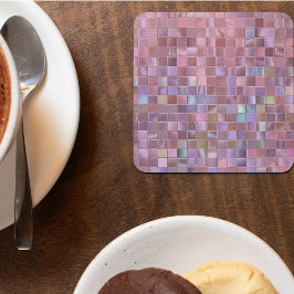 ホログラムピンクモザイク印刷 ストーンコースター