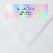 ホログラムピンク紫スクリプトの返送先住所 ラベル