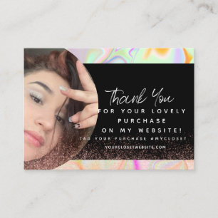 ホログラムブティック美しいビジネスサンキュー 名刺