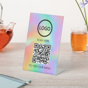 ホログラムプロフェッショナルQRコードメニュー 台座サイン