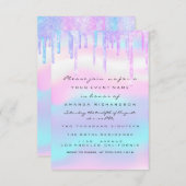 ホログラムユニコーンマーメイド 16th 15th オンブレ 招待状 (正面/裏面)