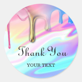 ホログラムユニコーン感謝していドリング ラウンドシール