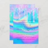 ホログラムユニコーン赤ちゃんシャワーガーリー足グリッター 招待状 (正面/裏面)