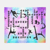 ホログラム体操スキルクロスワードブランケット フリースブランケット (正面(横))