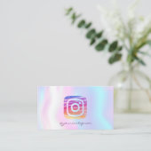 ホログラム加工のモダンなInstagramソーシャルメディアデザイン 名刺 (スタンド正面)