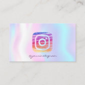 ホログラム加工のモダンなInstagramソーシャルメディアデザイン 名刺 (正面)