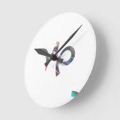 ホログラム山羊座 ラウンド壁時計 (傾斜)