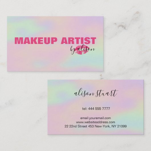 ホログラム背景 名刺 (正面/裏面)