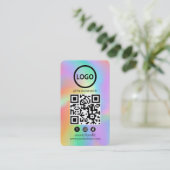 ホログラム、カスタムカード モダン、ソーシャルメディアQR 名刺 (スタンド正面)