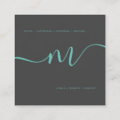 ホログラム・グリッター・モノグラム・スクリプト・ビジネス スクエア名刺 (裏面)