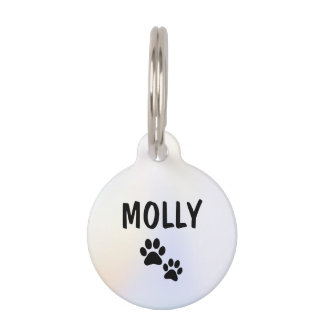 ホログラム ペット 犬 猫 肉球 (Molly) ペット ネームタグ