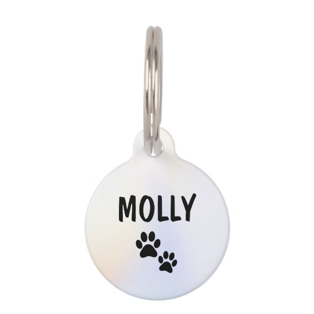 ホログラム ペット 犬 猫 肉球 (Molly) ペット　ネームタグ (正面)