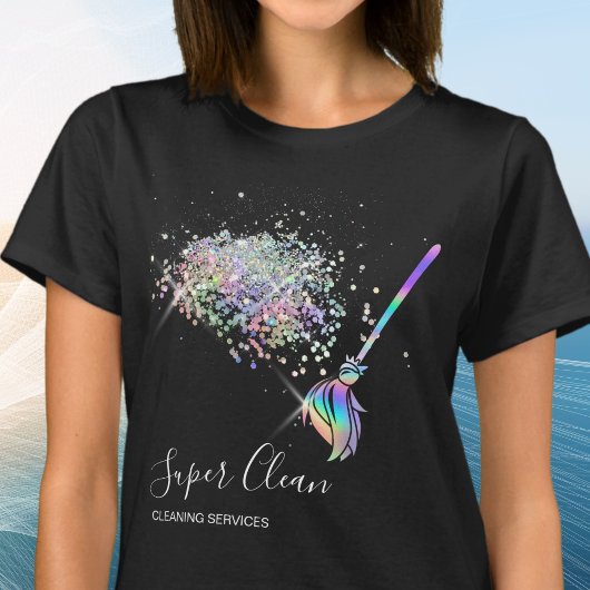 ホログラム メイド 掃除 家 Tシャツ