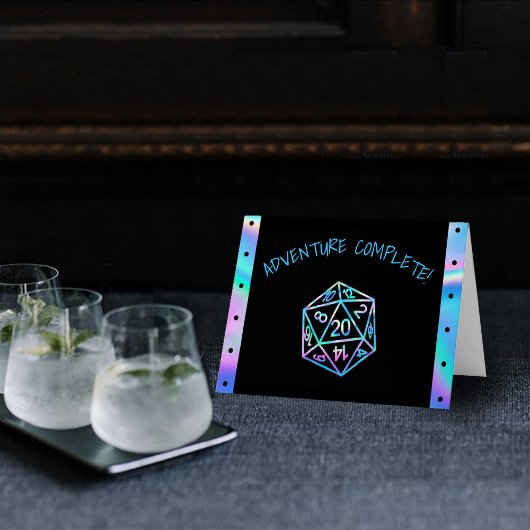 ホログラムD20アドベンチャー完了 | PnPテーブルトップ サンキューカード