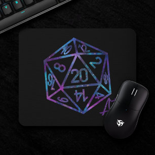 ホログラムD20クリット PnP Tabletopゲーマーサイコロ マウスパッド
