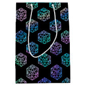 ホログラムD20パターン | PnP Tabletopゲーマーサイコロ ミディアムペーパーバッグ (正面)