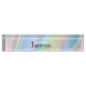 ホログラモダンフィック液大理石 デスクネームプレート (正面)