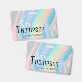 ホログラモダンフィック液大理石 バッジ (正面＆裏面)